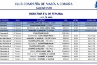 PARTIDOS FIN DE SEMANA 14-15 DE ABRIL
