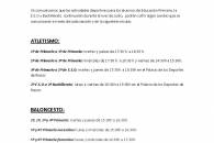HORARIOS DE LAS ACTIVIDADES DEPORTIVAS EN PRIMARIA, ESO Y BACHILLERATO PARA JUNIO