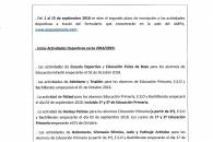 INICIO DE LAS ACTIVIDADES DEPORTIVAS CURSO 2018 2019