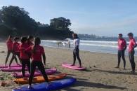 INICIO DE LA ACTIIVDAD DE SURF EN LA PLAYA DE BASTIAGUEIRO